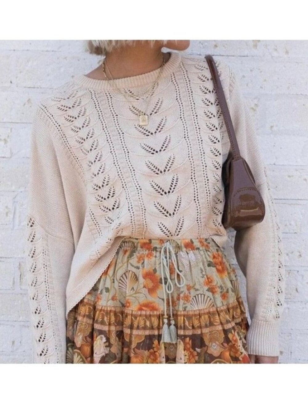 Spell & The Gypsy Linda Slouch Knit Jumper Sweater Cotton & Linen Size S / M